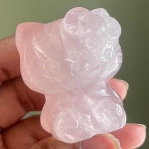 Rose Quartz Crystal Hello Kitty